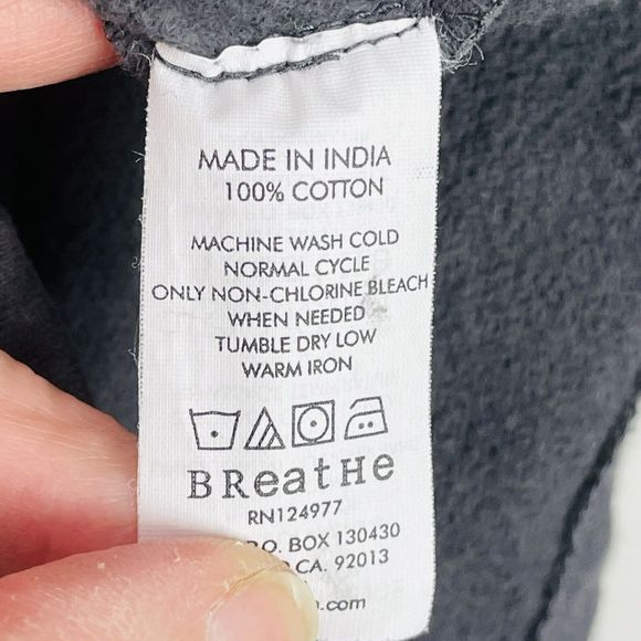 prAna Grey White Woven Panel Microfleece Lined Wrap Neck Jacket Womens Sz Small - Picture 7 of 7